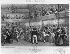La Courtille, popular dance, engraved by Yves by French School